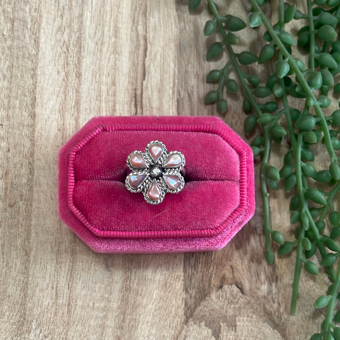 Navajo Opal & Sterling Silver Flower Ring