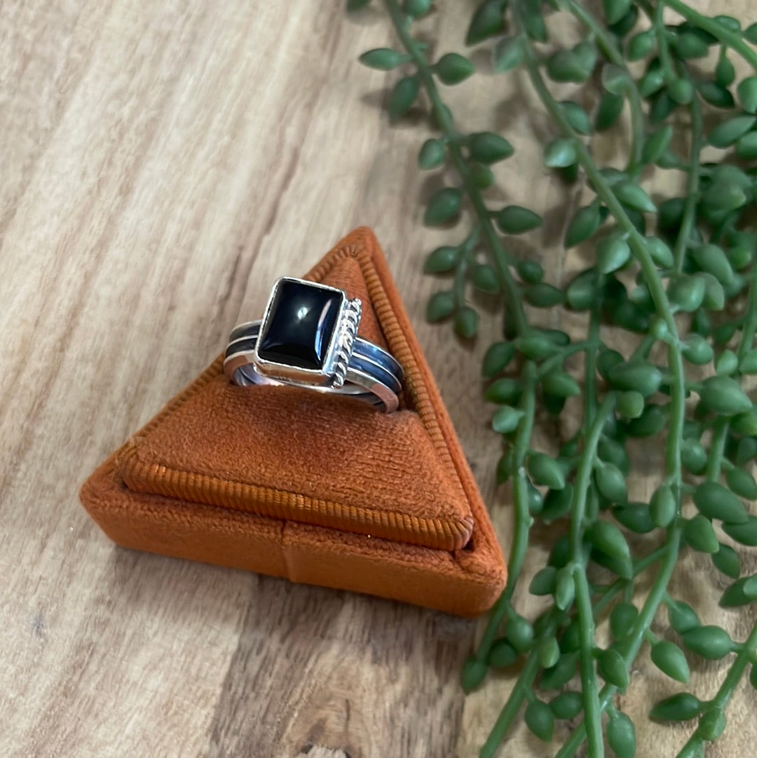 “The Dangerous” Navajo Black Onyx & Sterling Silver Ring