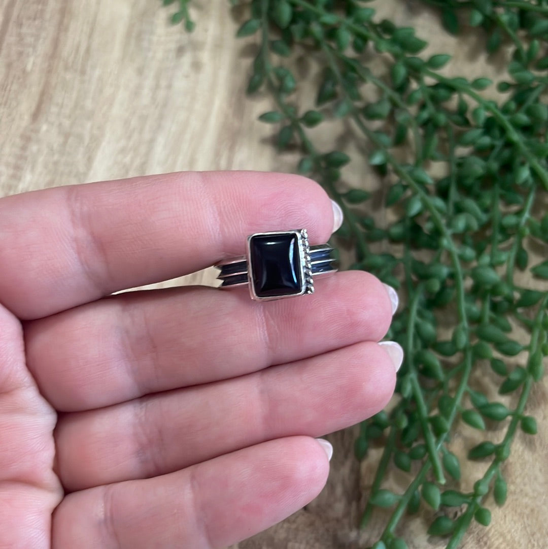 “The Dangerous” Navajo Black Onyx & Sterling Silver Ring