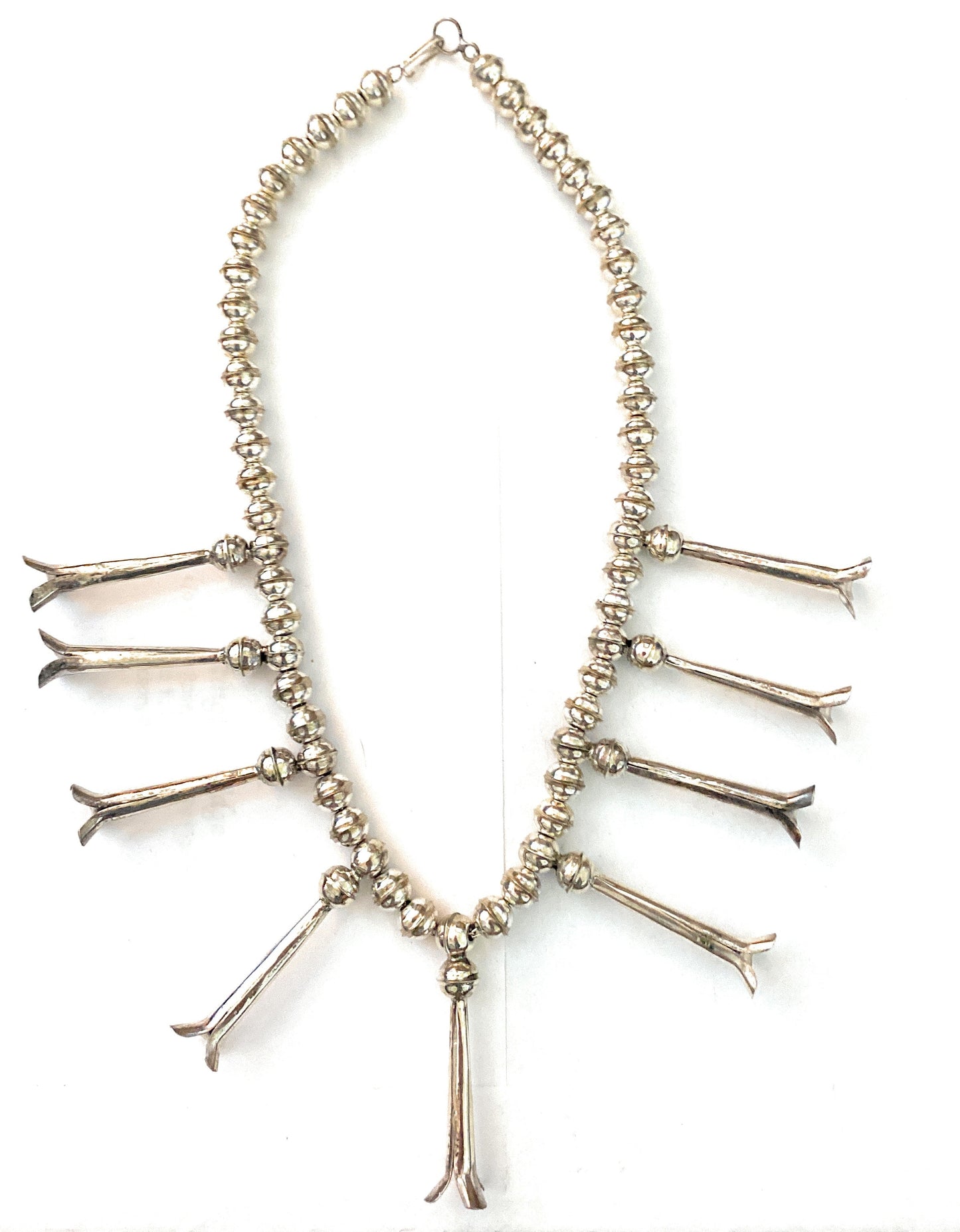Navajo Sterling Silver Beaded Blossom Necklace