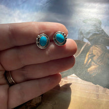 Load image into Gallery viewer, Navajo Sterling Silver &amp; Turquoise Stud Earrings
