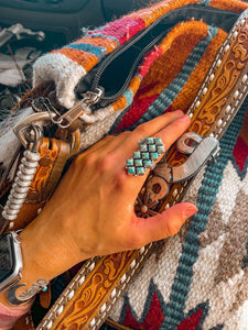 Nizhoni “The Andy” Handmade Kingman Turquoise And Sterling Silver Adjustable Ring