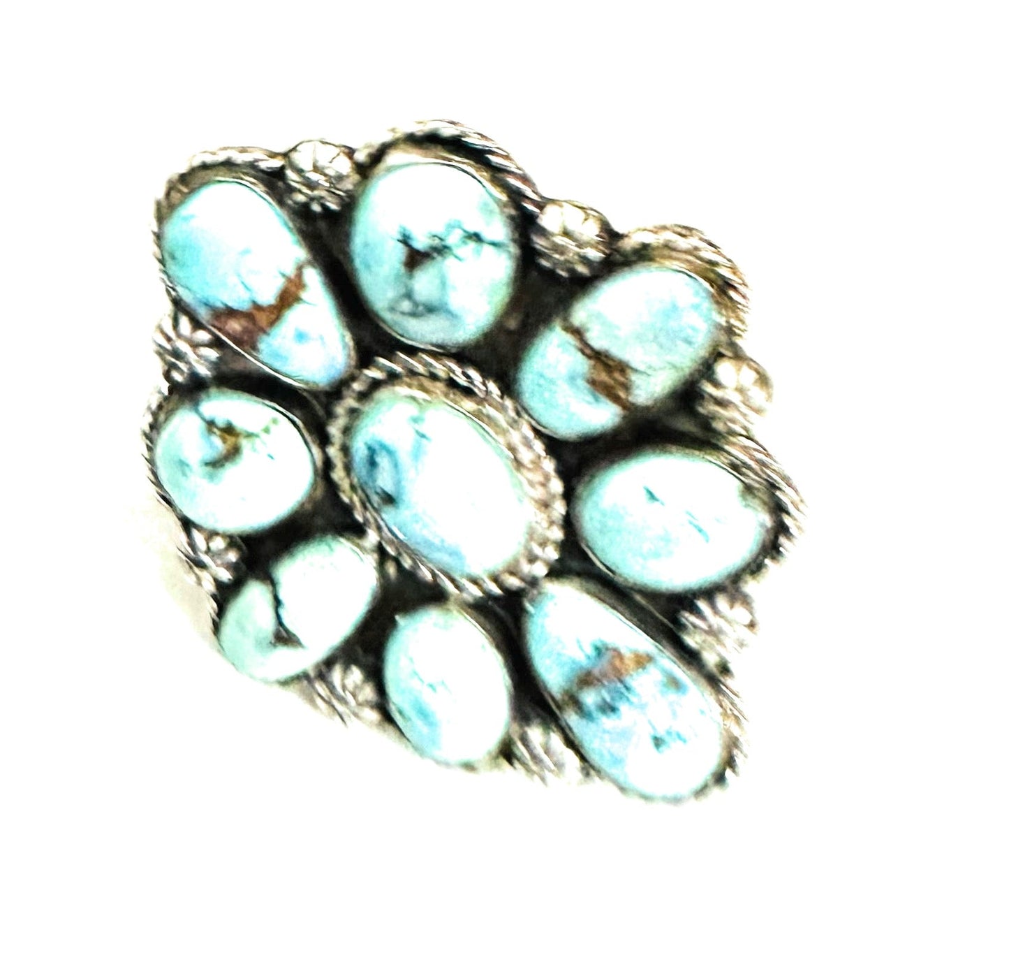 Navajo Sterling Silver & Golden Hills Turquoise Adjustable Ring