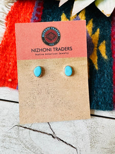 Navajo Turquoise & Sterling Silver Stud Earrings