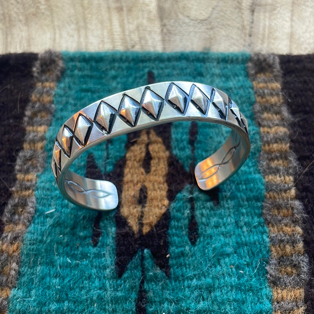 “The Blake” Amazing Navajo Sterling Silver Cuff Bracelet Signed