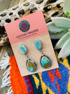 Navajo Royston Turquoise & Sterling Silver Dangle Earrings