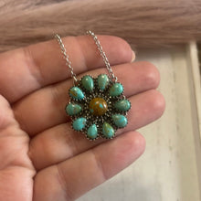 Load image into Gallery viewer, Handmade Sterling Silver &amp; Turquoise Flower Necklace