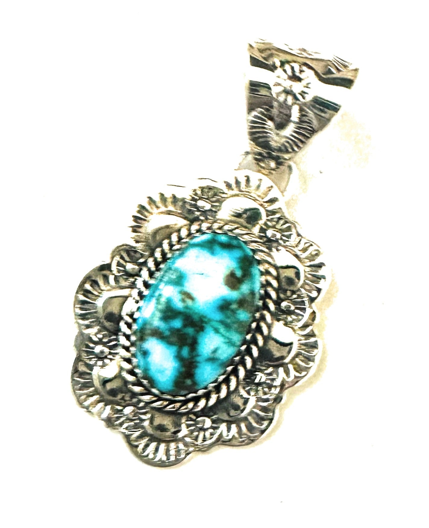 Handmade Sterling Silver & Kingman Turquoise Pendant