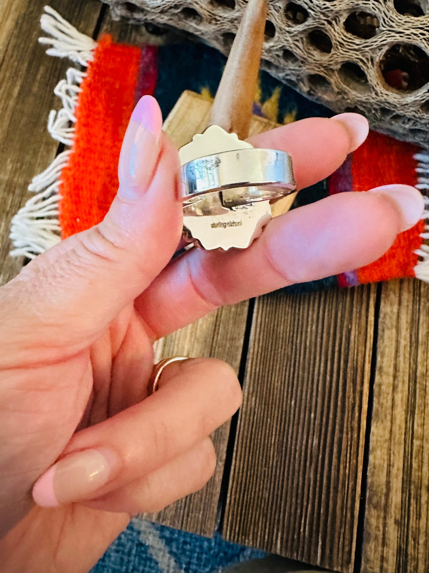 Handmade Sterling Silver & Moon Stone Cluster Adjustable Ring