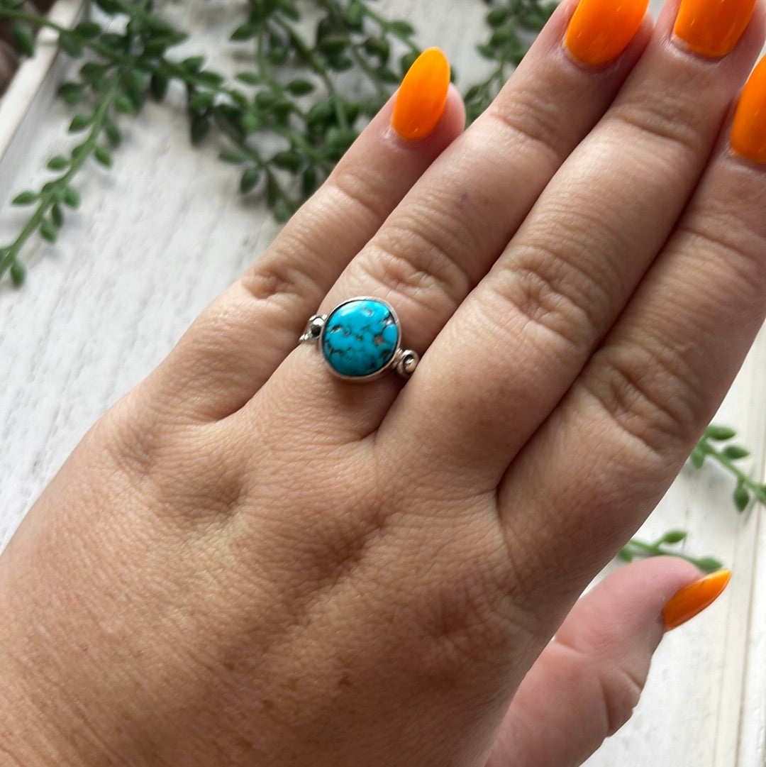 Navajo Sterling Silver Single Stone Turquoise Ring