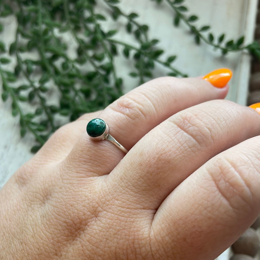 Navajo Sterling Silver & Malachite Mini Ring