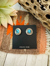 Load image into Gallery viewer, Vintage Old Pawn Navajo Turquoise &amp; Sterling Silver Stud Earrings