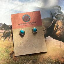 Load image into Gallery viewer, Navajo Sterling Silver &amp; Turquoise Stud Earrings