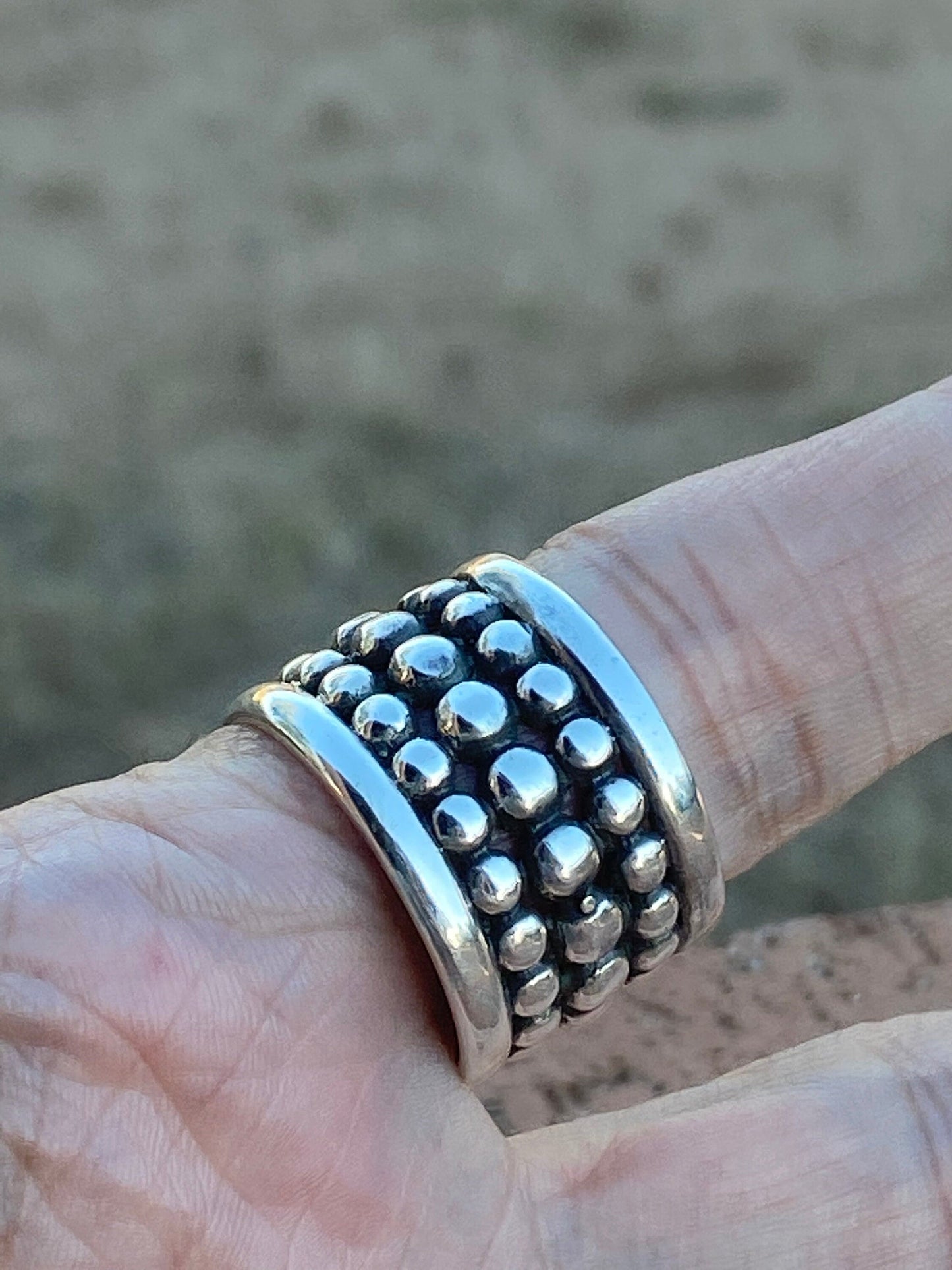 Handmade Sterling Silver Ball Cigar Band Ring