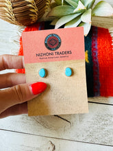 Load image into Gallery viewer, Navajo Turquoise &amp; Sterling Silver Stud Earrings