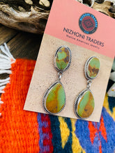 Load image into Gallery viewer, Navajo Royston Turquoise &amp; Sterling Silver Dangle Earrings
