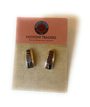Load image into Gallery viewer, Navajo Multi Stone &amp; Sterling Silver Inlay Dangle Earrings Signed