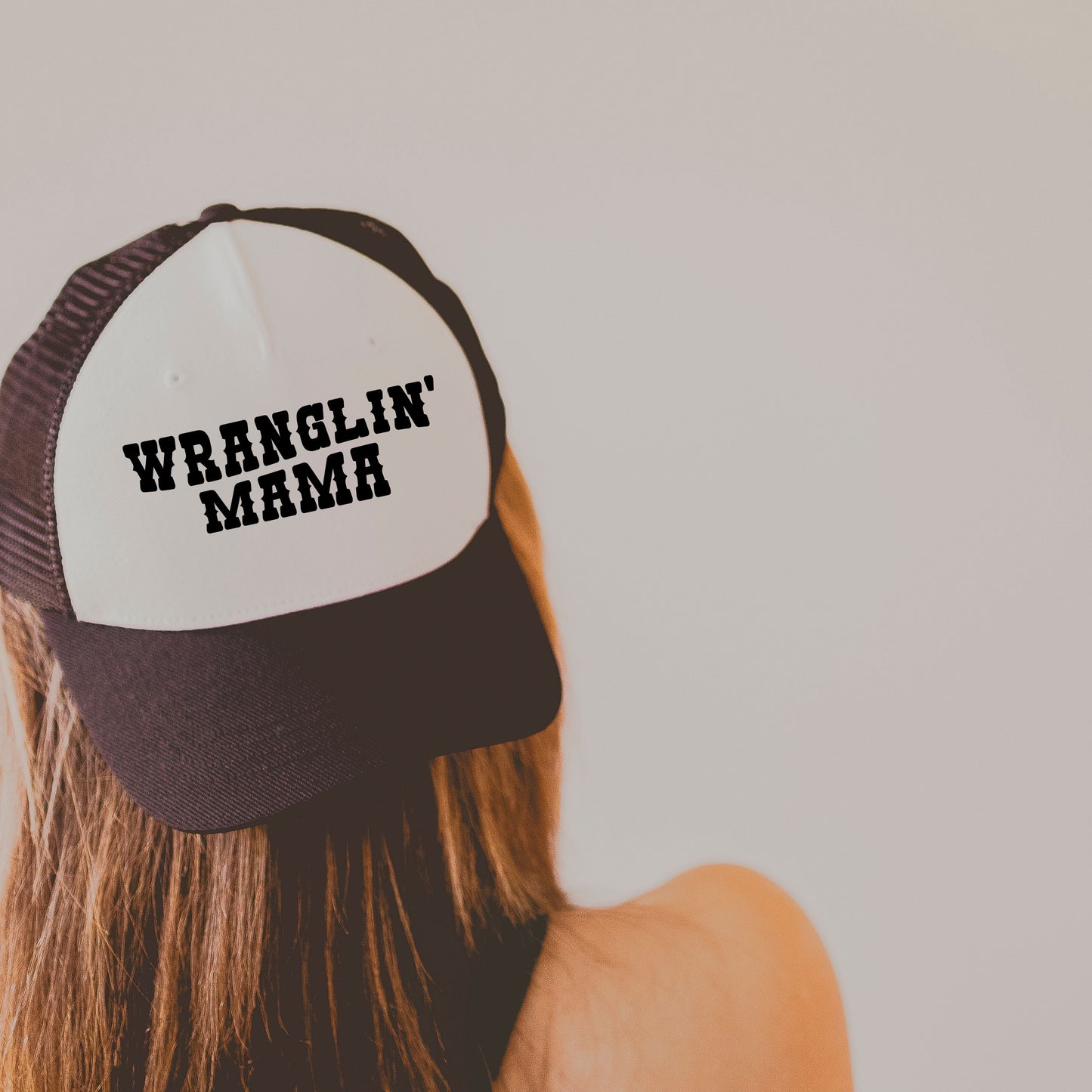 Embroidered Foam Trucker Wranglin Mama