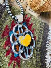 Load image into Gallery viewer, Navajo Sterling Silver &amp; Bumblebee Jasper Heart Pendant By Chimney Butte