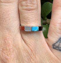 Load image into Gallery viewer, Zuni Multi Stone Stacker Ring Signed by Artist