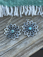 Load image into Gallery viewer, Navajo Sterling Silver Turquoise Dangle Earrings