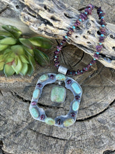 Load image into Gallery viewer, Beautiful Navajo Sterling Silver Royston  Stone &amp; Purple  Pendant Signed