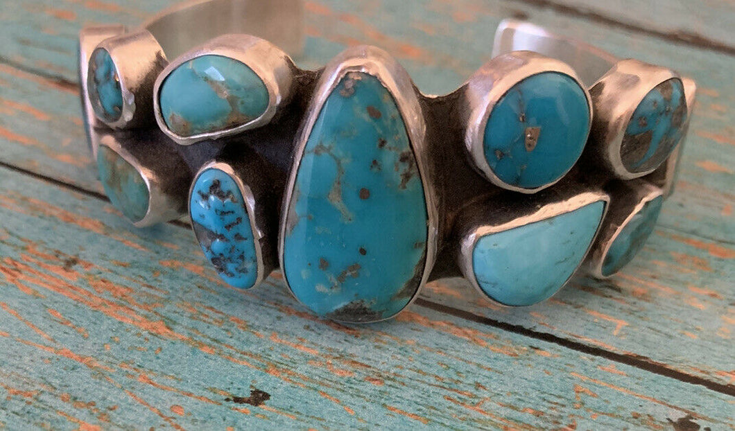 Navajo Mixed Turquoise & Sterling Silver Cuff Bracelet