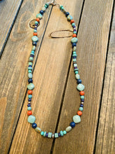 Load image into Gallery viewer, Navajo Sterling Silver &amp; Multi Stone Beaded Necklace