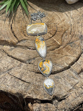 Load image into Gallery viewer, Navajo Bumble Bee Jasper &amp; Sterling Silver Lariat Necklace