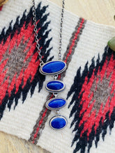 Load image into Gallery viewer, Navajo Sterling Silver &amp; Lapis Lariat Necklace By Wydell Billie