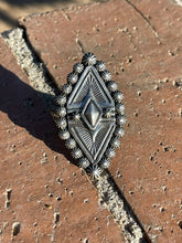 Load image into Gallery viewer, Navajo Diamond Star Sterling Silver Ring Size 8 Signed