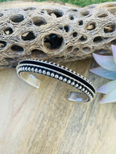 Load image into Gallery viewer, Navajo Hand Crafted Sterling Silver Cuff Bracelet By Tom Hawk