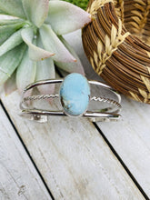 Load image into Gallery viewer, Navajo Golden Hills Turquoise Sterling Silver Cuff Bracelet