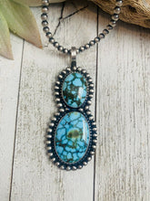 Load image into Gallery viewer, Navajo Kingman Web Turquoise And Sterling Silver Pendant Signed
