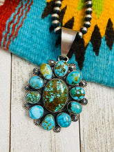 Load image into Gallery viewer, Navajo Sterling Silver &amp; Kingman Web Turquoise Pendant By Kathleen Chavez