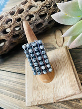 Load image into Gallery viewer, Navajo Sterling Silver &amp; White Buffalo Snake Eye Ring