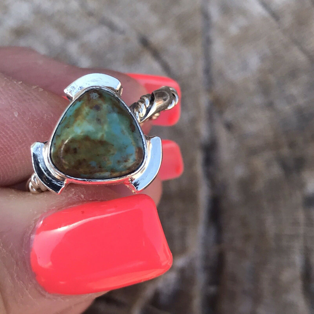 Navajo Sterling Silver Turquoise Triangle Ring