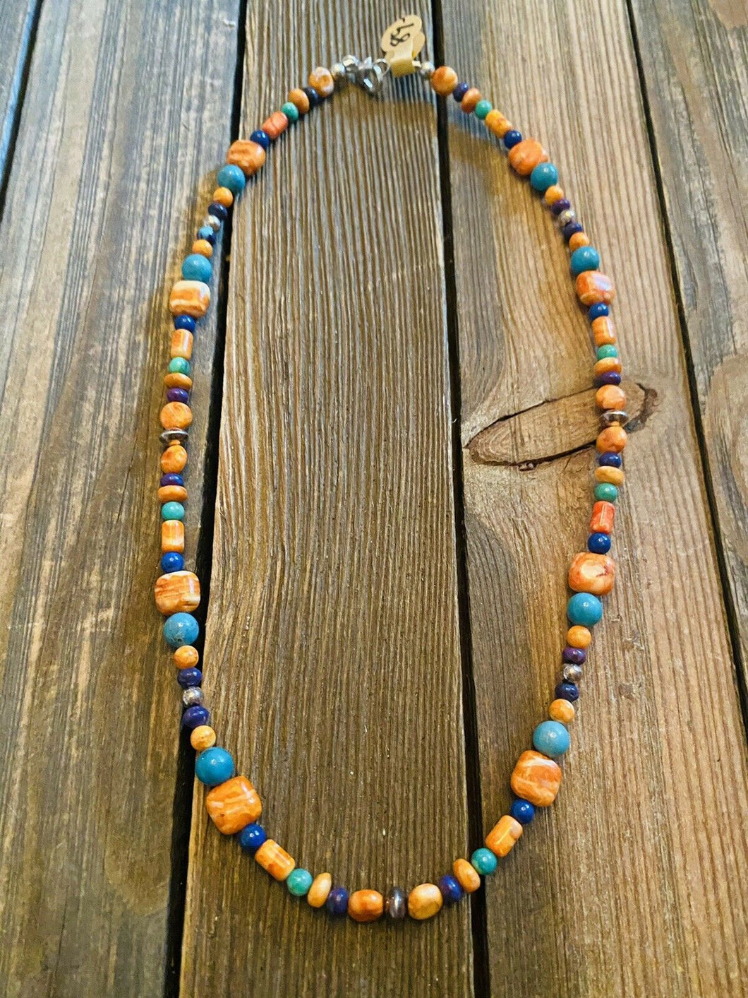 Navajo Sterling Silver & Multi Stone Beaded Necklace