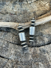 Load image into Gallery viewer, Navajo Sterling Silver Tube Disc Dangle Handmade Earrings