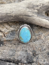 Load image into Gallery viewer, Navajo Royston Turquoise Sterling Southwestern Adjustable Ring Wydell Billie