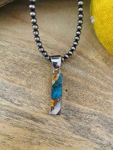 Load image into Gallery viewer, Navajo Sterling Silver &amp; Multi Stone Spice Pendant Signed