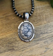 Load image into Gallery viewer, Navajo Sterling Silver &amp; White Gibbsite Pendant