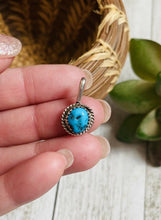 Load image into Gallery viewer, Navajo Handmade Kingman Turquoise &amp; Sterling Silver Mini Pendant
