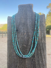 Load image into Gallery viewer, Navajo Turquoise Sterling Silver  Pearl Beaded 17” Necklace 4mm