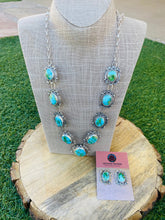 Load image into Gallery viewer, Navajo Sterling Silver &amp; Sonoran Mountain Turquoise Necklace Set