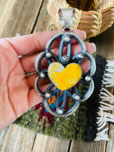 Load image into Gallery viewer, Navajo Sterling Silver &amp; Bumblebee Jasper Heart Pendant By Chimney Butte