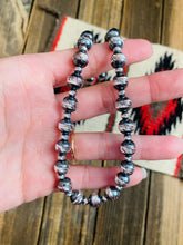 Load image into Gallery viewer, Navajo Diamond Cut Sterling Silver Pearl Beaded Necklace 16 Inches
