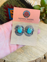 Load image into Gallery viewer, Navajo Sterling Silver &amp; Royston Turquoise Post Earrings Signed