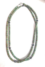 Load image into Gallery viewer, Navajo Turquoise &amp; Sterling Silver Navajo Pearl Beaded Necklace 40 inch