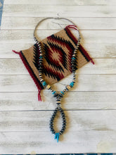 Load image into Gallery viewer, Navajo Turquoise &amp; Sterling Silver Pearl Beaded Jacla Necklace